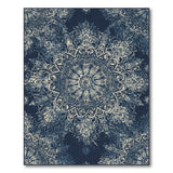 Navy Distressed Vintage Medallion Area Rug