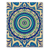 Vibrant Blue Teal Mandala Persian Rug