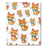 Cute Cartoon Orange Tabby Kittens with Bow Ties Area Rug