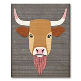 Stylized Longhorn Cow Head Area Rug