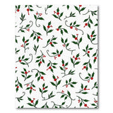 Festive Holly Leaf Red Berry Pattern Area Rug