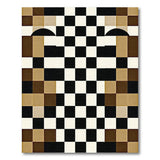 Brown Tan Checkerboard Geometric Area Rug