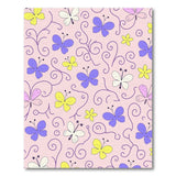 Whimsical Pink Butterfly Flower Area Rug