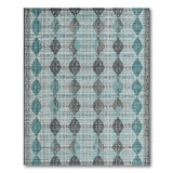 Geometric Modern Blue and Teal Teal Diamond Geometric Area Rug