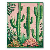 Vibrant Pink Cactus Garden Area Rug