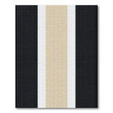 Modern Striped Area Rug in Black, White Beige