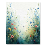 Washable Watercolor Floral Meadow Area Rug - Low Pile & Non-Slip