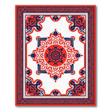 Red Red Navy Mandala Persian Area Rug