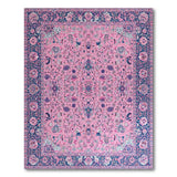 Washable Vintage Pink Floral Persian Area Rug