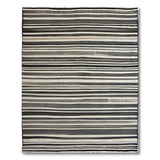 Woven Black White Striped Woven Area Rug