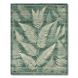Emerald Fern Leaf Vintage Area Rug