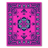 Traditional Persian Pink Vibrant Pink Persian Floral Medallion Rug