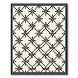 Black White Geometric Diamond Lattice Rug