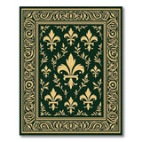 Regal Fleur-de-Lis Emerald Green Area Rug