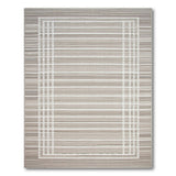 Beige Grid Frame Stripe Area Rug