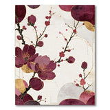 ODIKA Washable Oriental Plum Blossom Area Rug - Low Pile Non-Slip Floral Home Decor