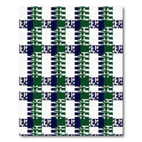 Navy Green Geometric Grid Area Rug
