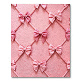 Whimsical Pink Satin Bow Lattice Shag Rug
