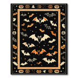 Spooky Halloween Bats Jack-o-Lanterns Area Rug