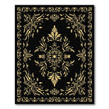 Opulent Black Gold Medallion Area Rug