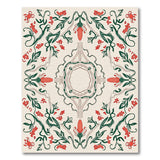 Red Floral Medallion Vintage Area Rug