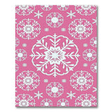 Pink Snowflake Pattern Area Rug