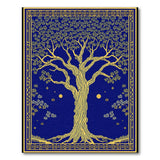 Golden Tree of Life Navy Blue Persian Rug