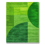 Geometric Modern Green Vibrant Green Geometric Abstract Area Rug