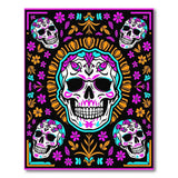 Vibrant Day of the Dead Sugar Skull Area Rug