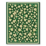 Floral Vintage Emerald Green Shamrock Clover Area Rug