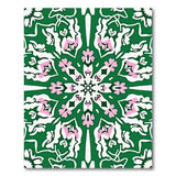 Vibrant Green Pink Floral Mandala Area Rug