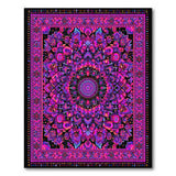 Washable Vibrant Pink Boho Mandala Area Rug - Low Pile & Non-Slip
