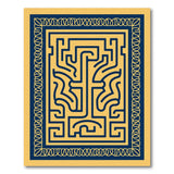 Gold Navy Labyrinth Heritage Tribal Rug