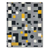 Modern Geometric Grey Area Rug with Yellow Accents