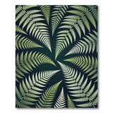 Lush Fern Fronds Green Area Rug
