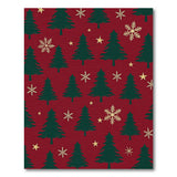 Festive Red Christmas Tree Snowflake Pattern Rug