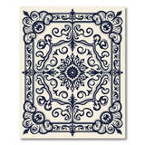 Ornate Floral Black on Beige Area Rug