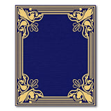 Elegant Navy Blue Gold Ornate Border Area Rug