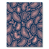 Navy Agate Slices and Leaves Area Rug