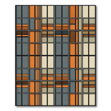 Geometric Modern Bold Orange Grid Geometric Area Rug
