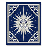 Navy Blue Starburst Geometric Area Rug