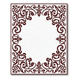 Ornate Maroon Floral Scroll Border Rug