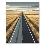 Endless Wheat Fields Highway Area Rug