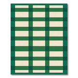 Green Cream Checkered Plaid Area Rug