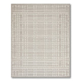 Neutral Grey Grid Woven Area Rug