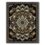 Black Gold Mandala Heritage Tribal Rug