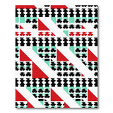 Bold Geometric Red Black Teal Area Rug