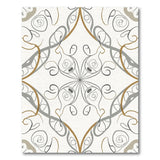 Elegant Grey Swirl Floral Area Rug