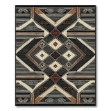 Beige and Neutral Bold Geometric Heritage Tribal Area Rug