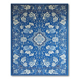 Blue White Persian Floral Area Rug